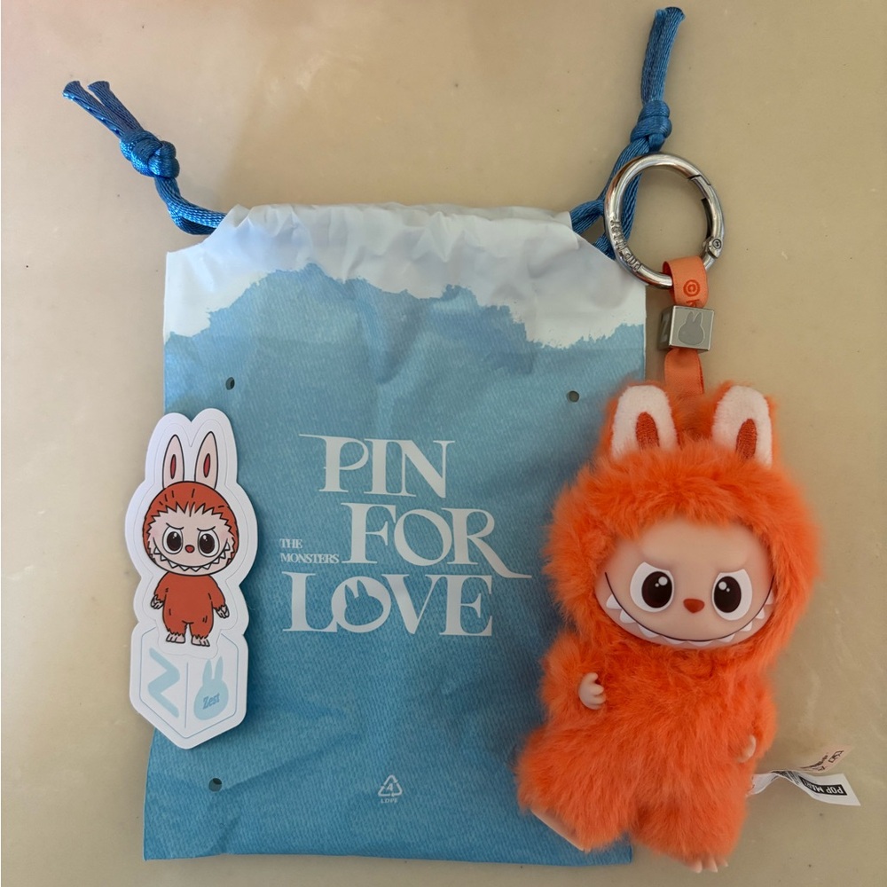 New Authentic Pin for Love Labubu Letter Z Kaychain